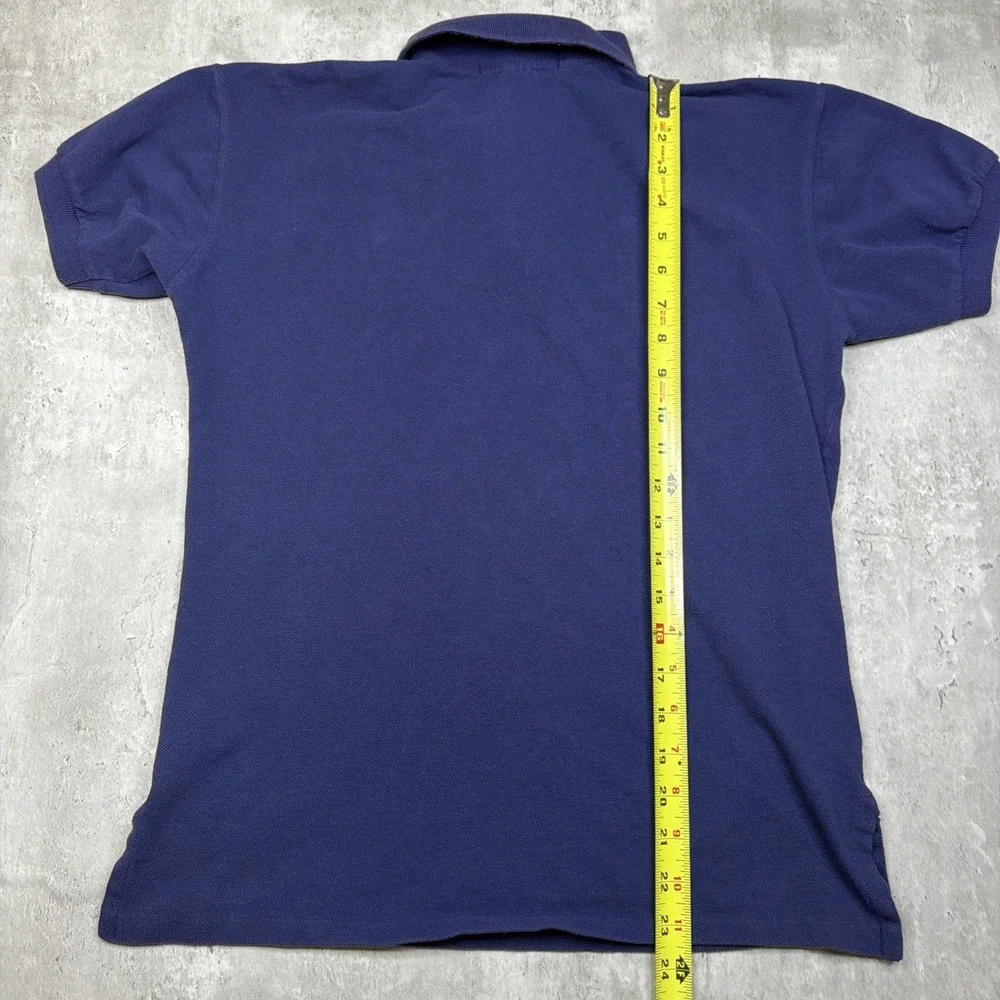 Vintage Polo Ralph Lauren Polo Shirt Mens M Slim Fit Navy Blue Made In USA 90s